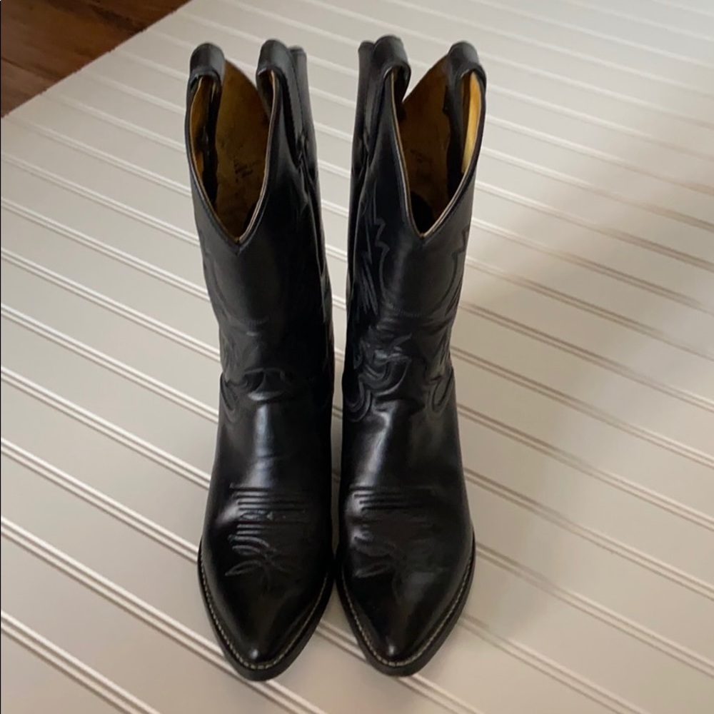 Justin Cowboy Boots Solid Black